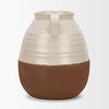 Tryna Large Beige with Matte Brown Ceramic Vase, by Mercana, 9.05" length x 9.05" width x 13.78" height thumbnail 7