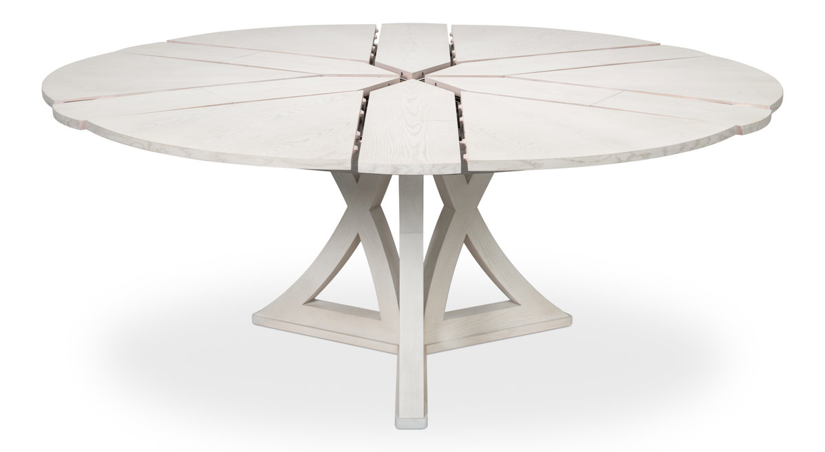 Casual Jupe Dining Table Workingwhite Md, by Sarreid, 4'7" length x 4'7" width x 2'6" height View 10