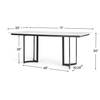 Tanner 71'L x 35'W Rectangular Pedestal Dining Table | Modern | White Marble & Black Metal | Seats 6, by Mercana, 71" length x 35" width x 30" height thumbnail 5