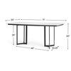 Tanner 71'L x 35'W Rectangular Pedestal Dining Table | Modern | White Marble & Black Metal | Seats 6, by Mercana, 71" length x 35" width x 30" height thumbnail 5