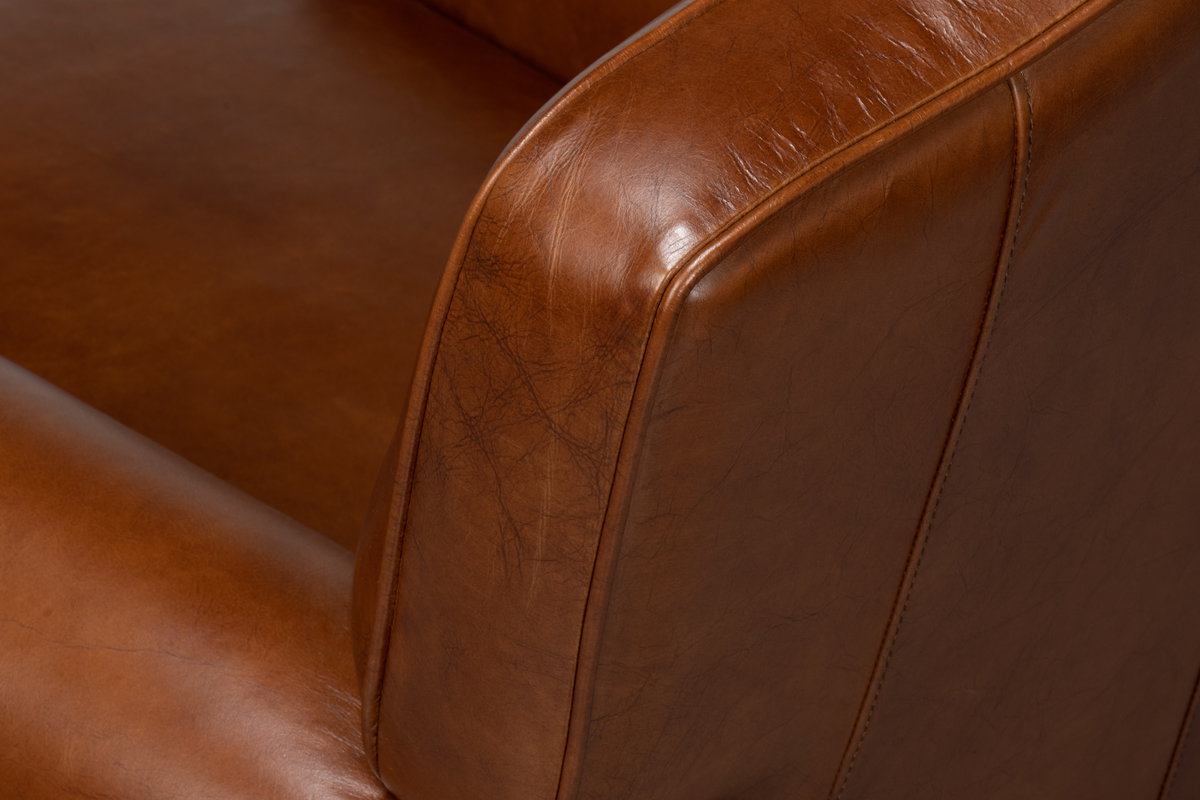 Elite French Club Swivel Chair, by Sarreid, 2'9" length x 3' width x 2'9" height View 6