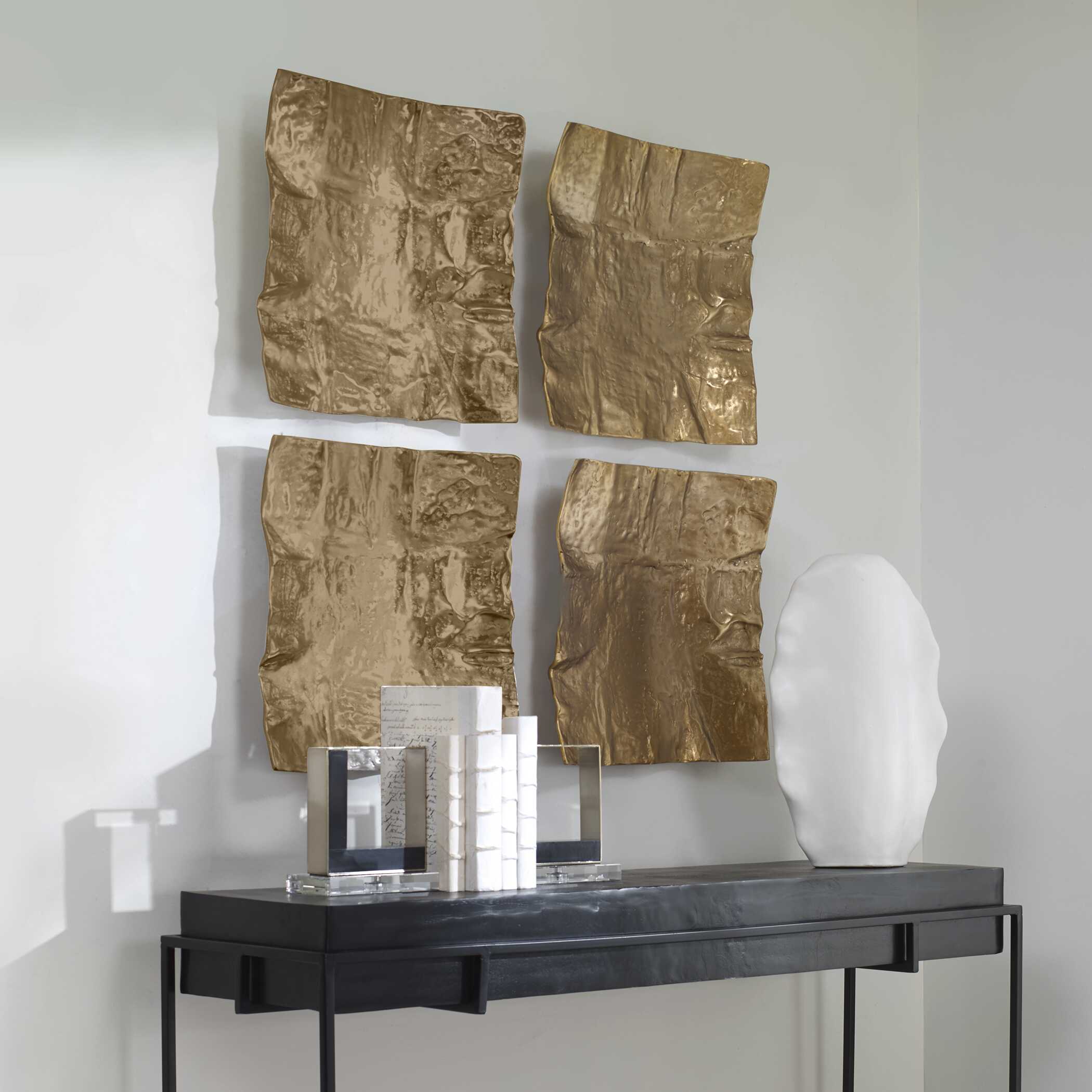 Archive Brass Wall Decor, Sculptural Wall Art by Uttermost, 19" width x 19" height x 4" depth View 4