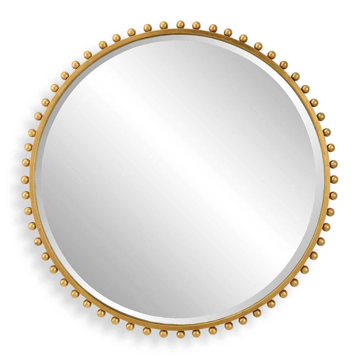 Taza Gold Round Mirror, by Uttermost, 32" width x 32" height x 1.13" depth View 1