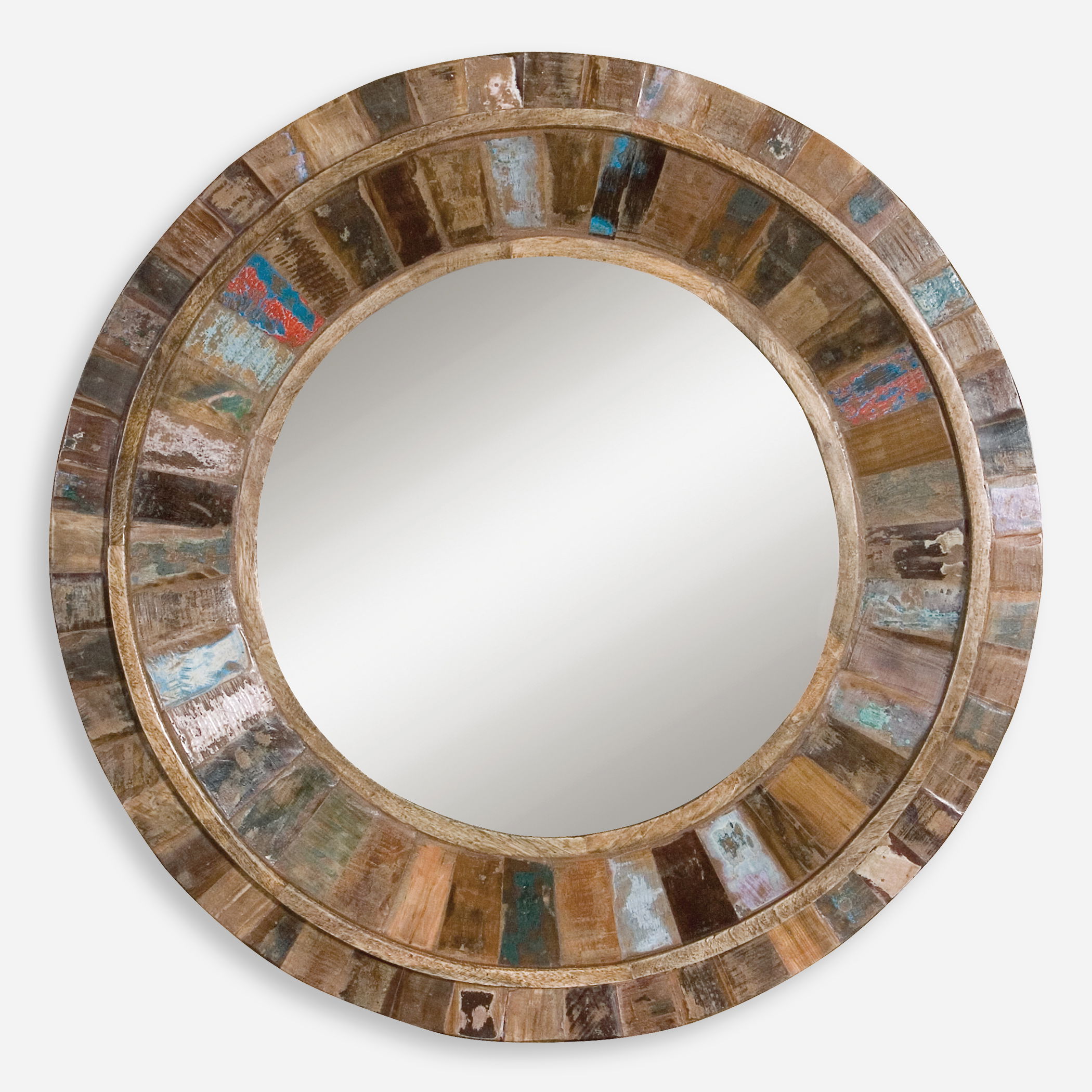 Jeremiah Round Wood Mirror large image 