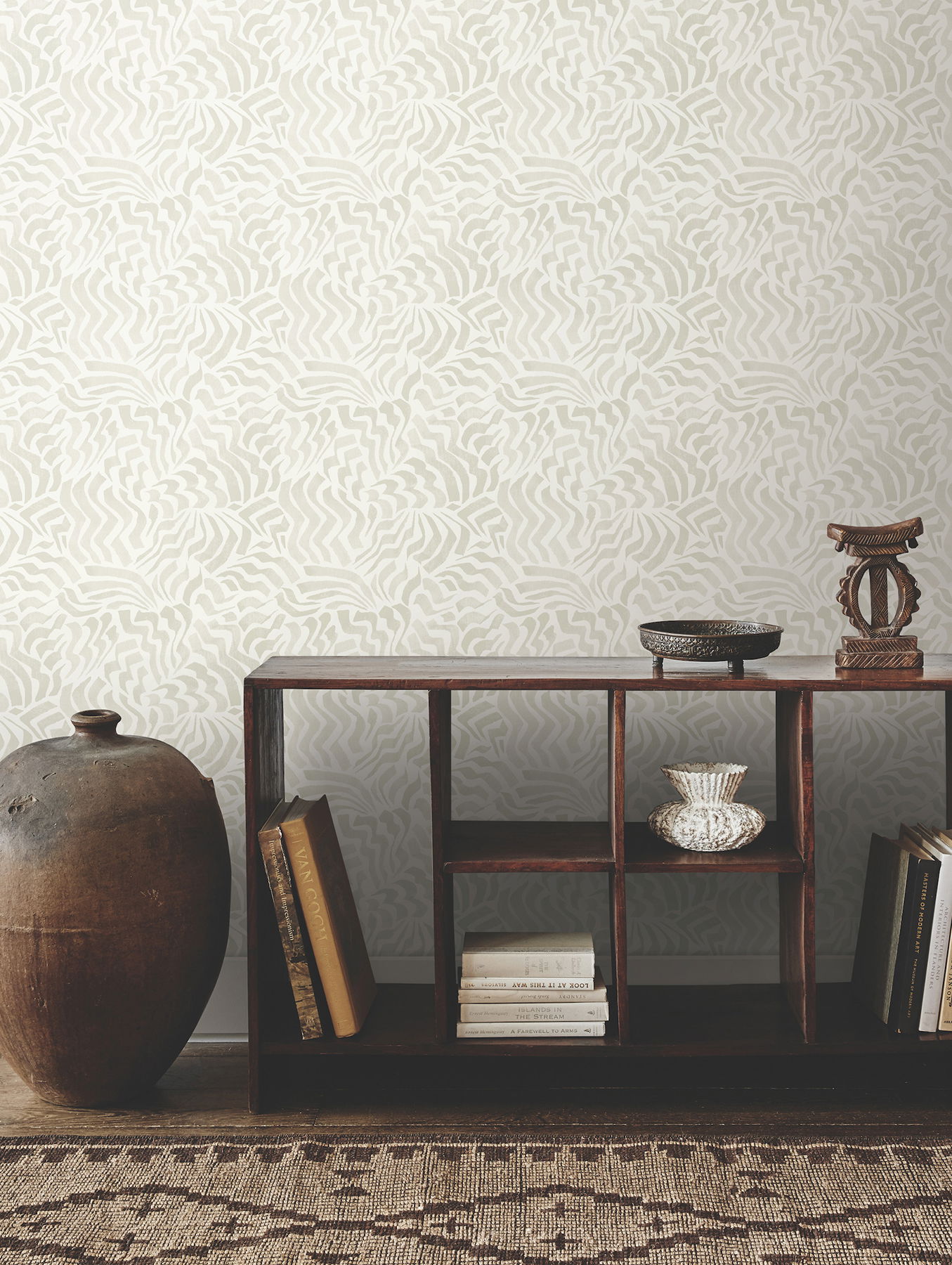 Zora Wave Light Grey Wallpaper large image 