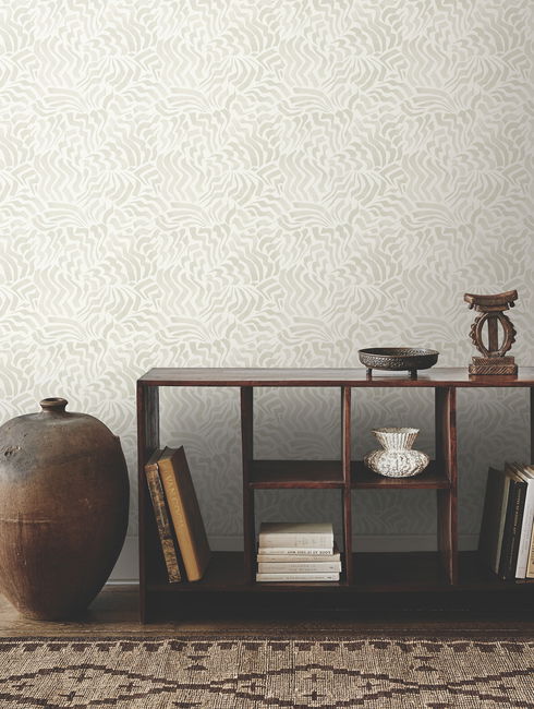Zora Wave Light Grey Wallpaper