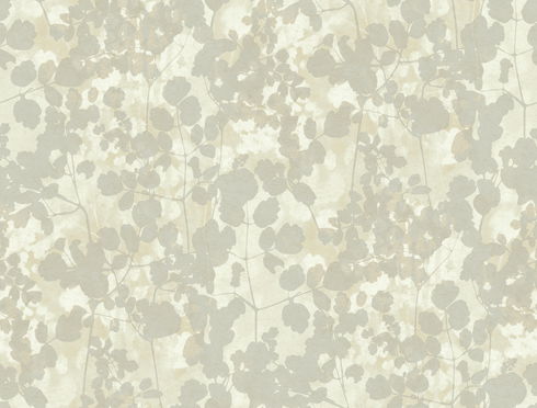 Pressed Leaves Silver Wallpaper