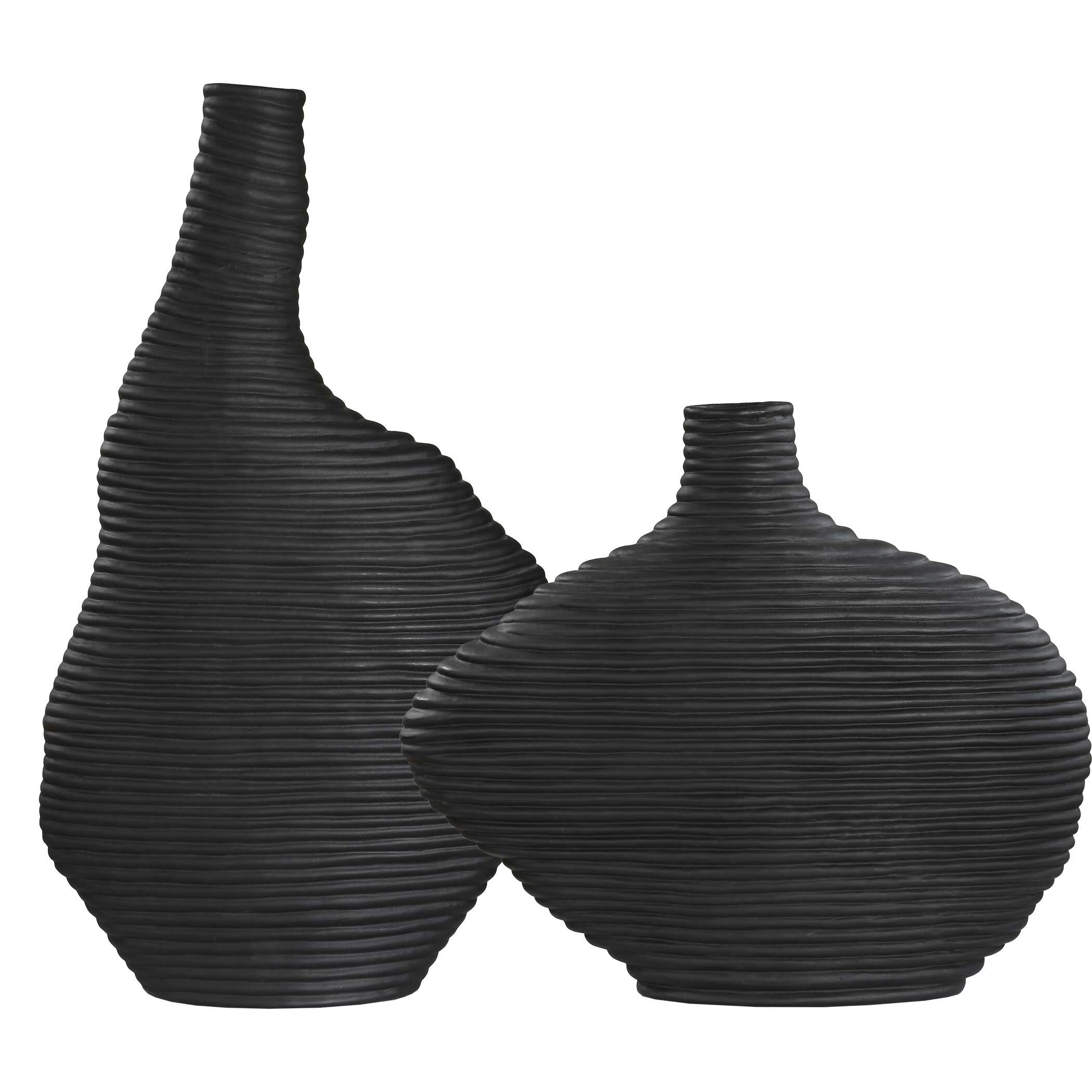 Duostacked Black Vases Set/2 large image 