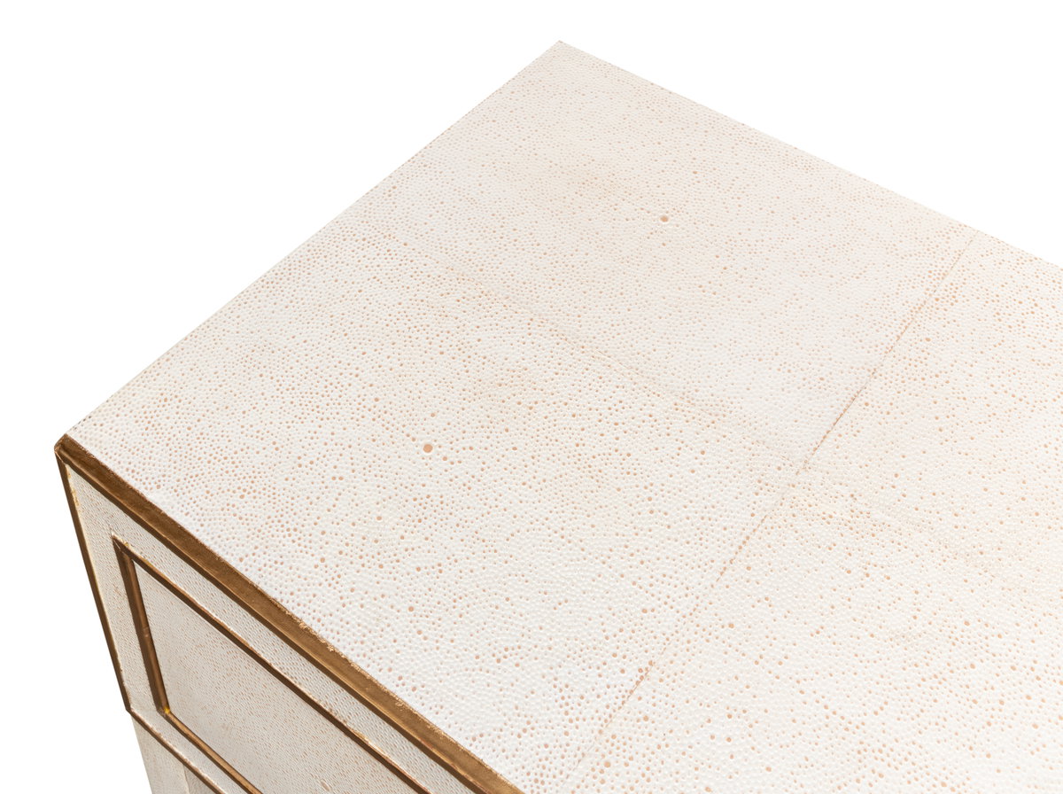 Gabriella Shagreen Nightstand Osprey Wht, by Sarreid, 1'2" length x 1'8" width x 2'7" height View 5
