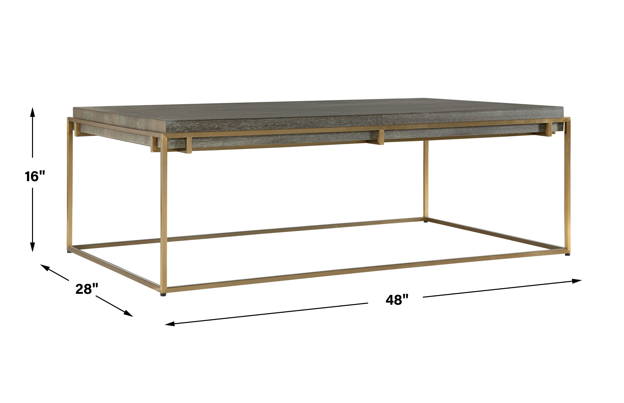 Surround Sark Walnut Coffee Table, Furniture by Uttermost, 48" width x 16" height x 28" depth View 3