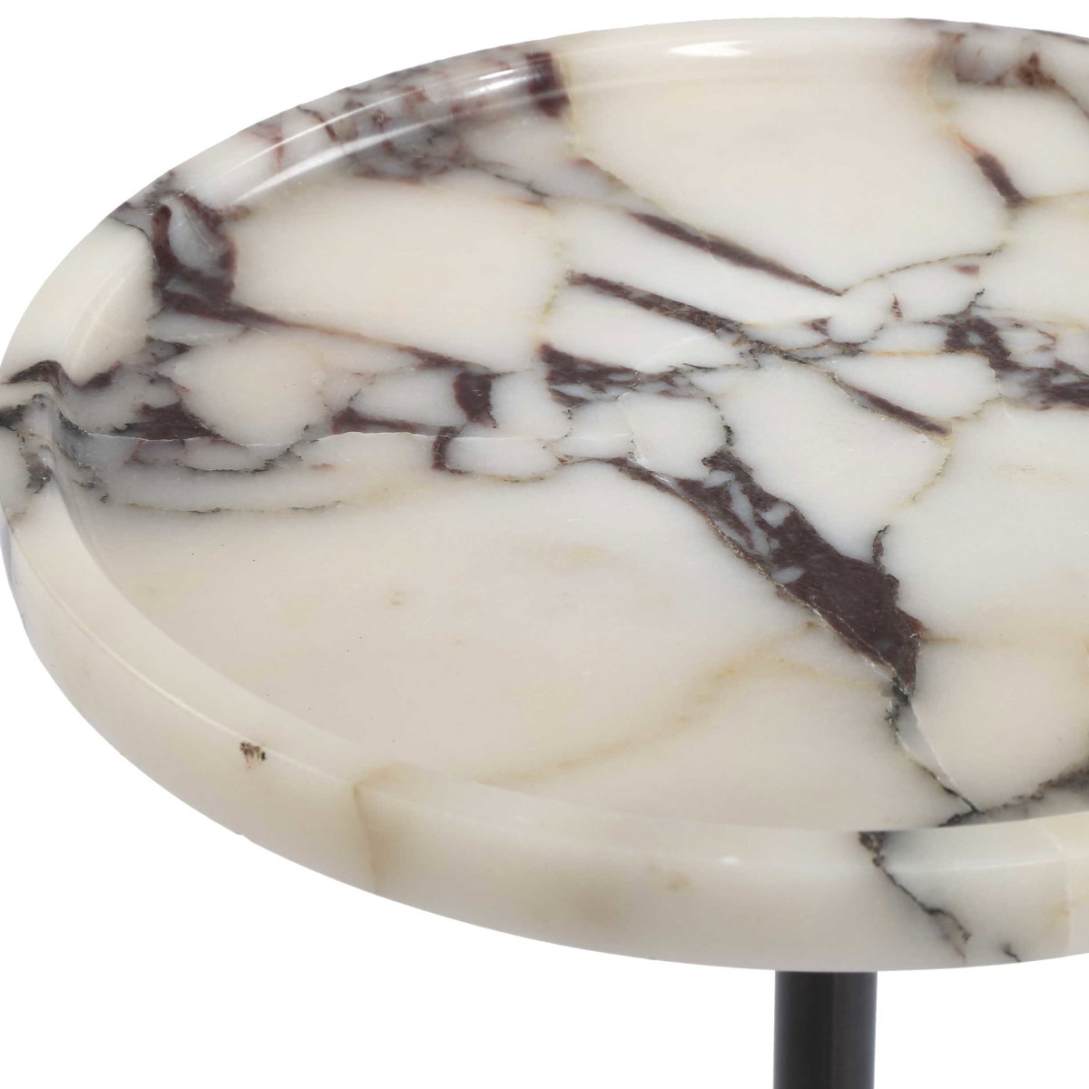 Brunson White Marble Drink Table, Side & End Table by Uttermost, 9.5" width x 24" height x 9.5" depth View 4