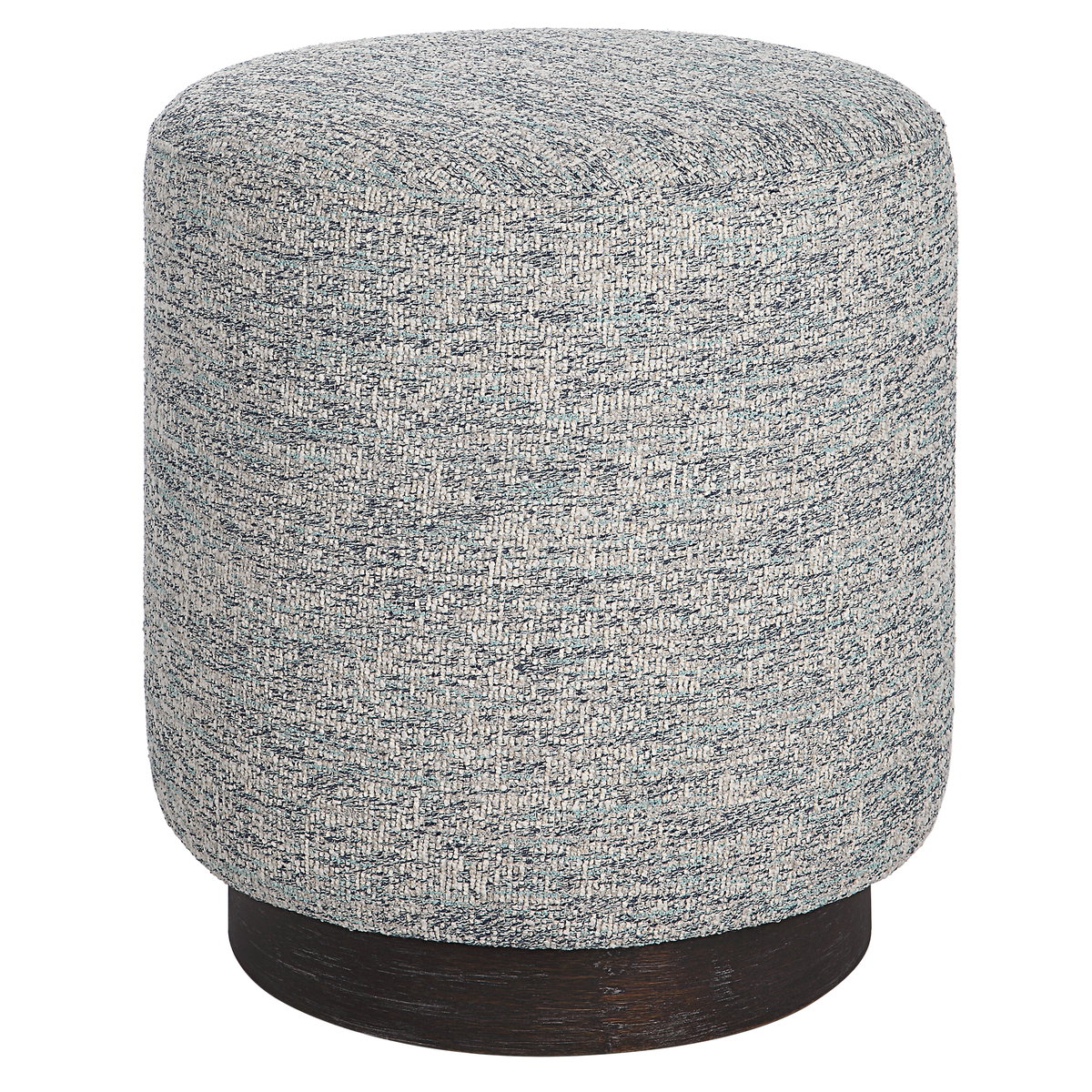 Avila Tweed Round Ottoman, by Uttermost, 16" width x 18" height x 16" depth View 1