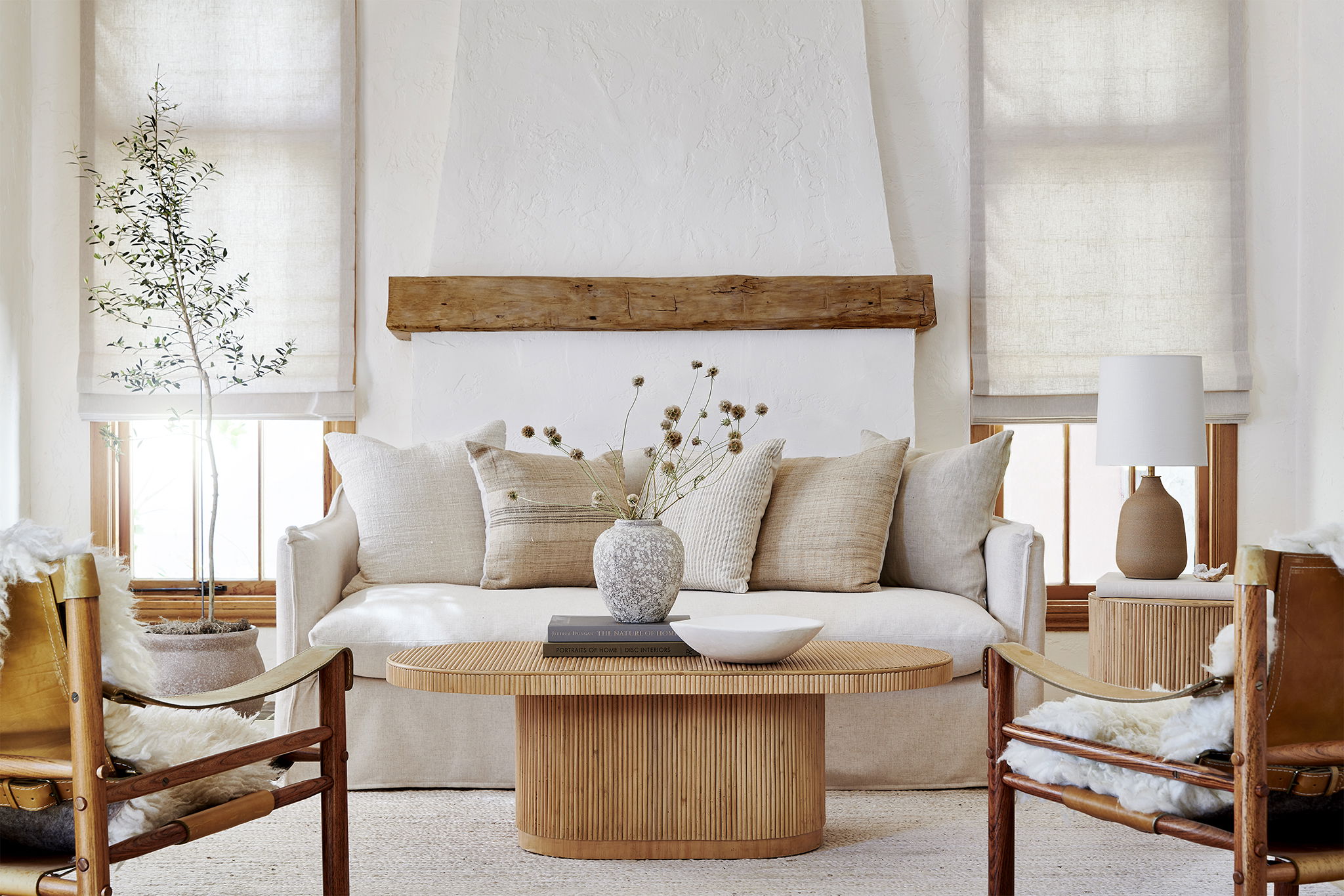 Gabriella Rattan Coffee Table, by Woven, 48" length x 24" width x 16" height View 2