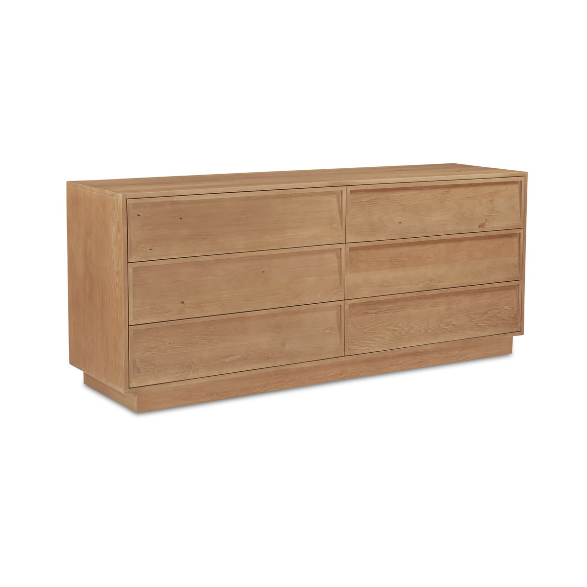 Hudson 6 Drawer Dresser Natural, by Moe's Home, 72" width x 30" height x 20" depth View 2