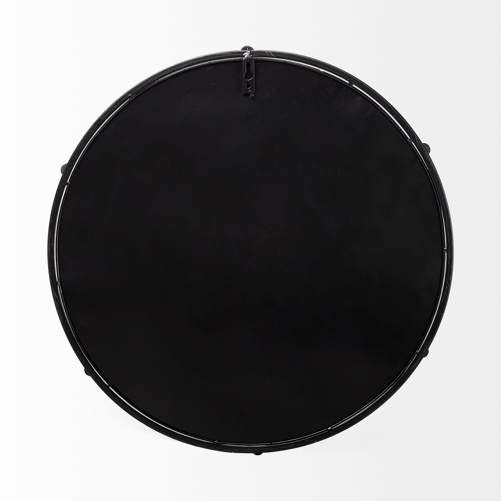 Kimbel 24L x 24W Black Metal Mirrored Base Round Tray, Decorative Tray by Mercana, 24" length x 24.02" width x 5" height View 10