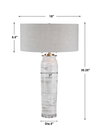 Lenta White Table Lamp, by Uttermost, 1'7" width x 2'6.25" height x 1'7" depth thumbnail 3
