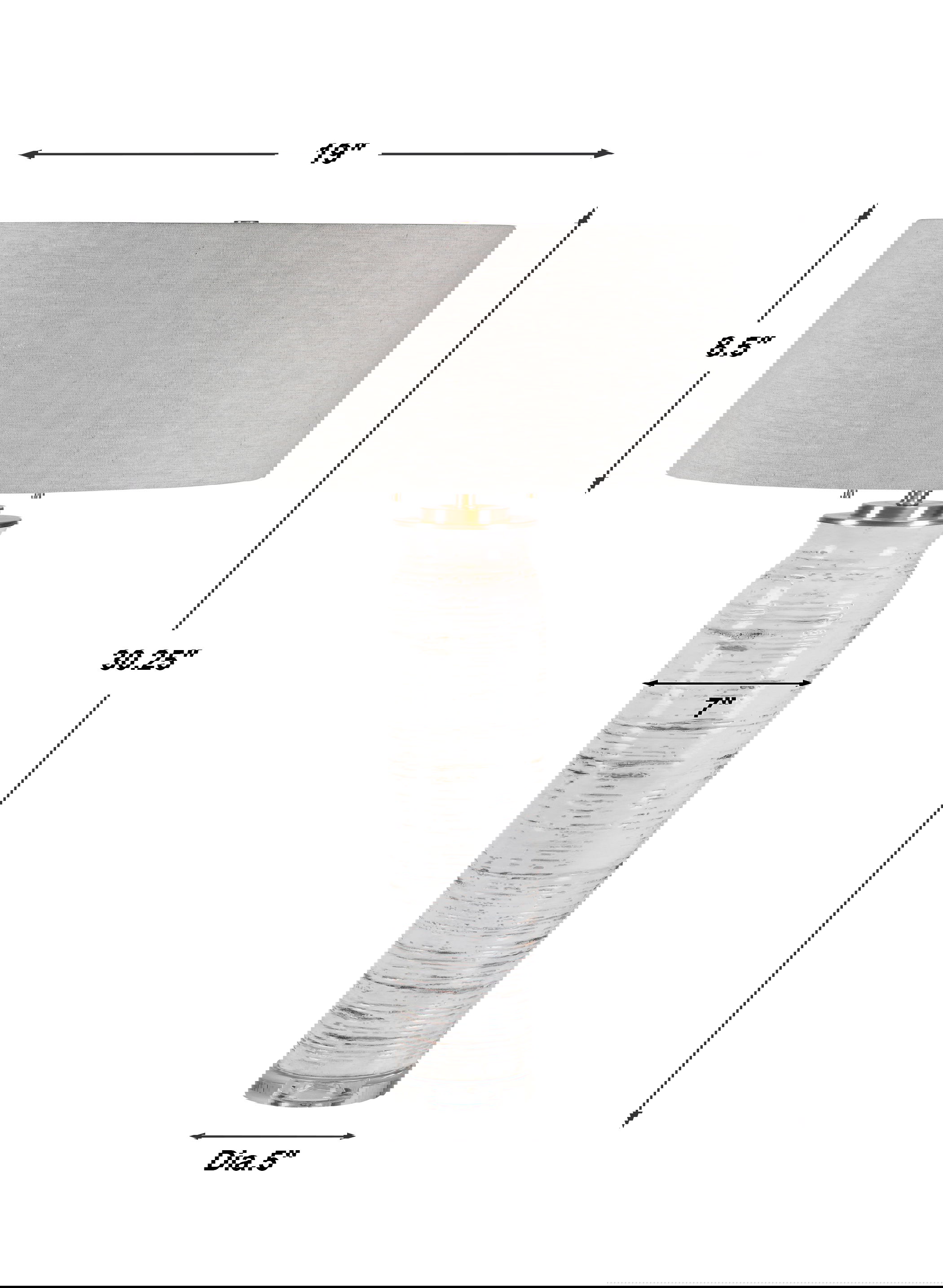 Lenta White Table Lamp, by Uttermost, 19" width x 30.25" height x 19" depth View 3