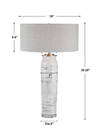 Lenta White Table Lamp, by Uttermost, 19" width x 30.25" height x 19" depth thumbnail 3