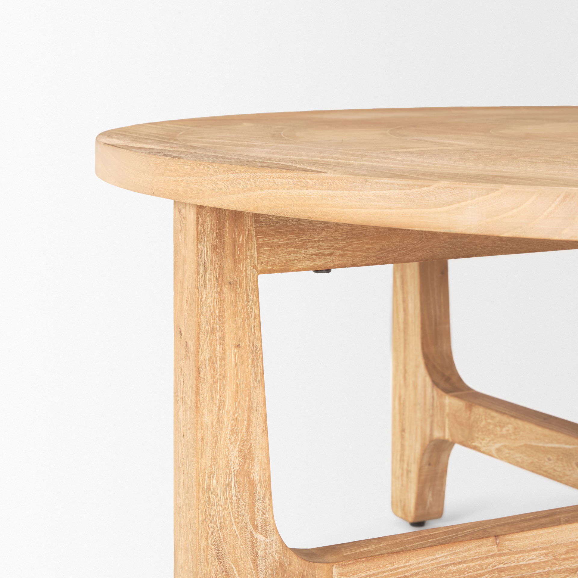 Taylin Light Brown Wood Round Coffee Table, by Mercana, 39" length x 39" width x 16.75" height View 8