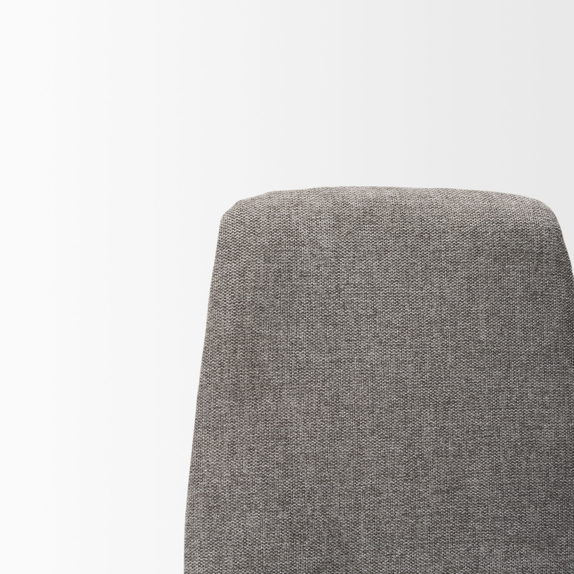 Eve Dining Chair with Gray Fabric & Matte Black Metal, by Mercana, 24.5" length x 19.5" width x 33.5" height View 10