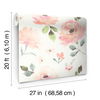 Watercolor Blooms Coral Peel & Stick Wallpaper thumbnail 3