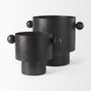 Juno 8.5H Large Black Iron Vase, by Mercana, 11" length x 8" width x 8.5" height thumbnail 12