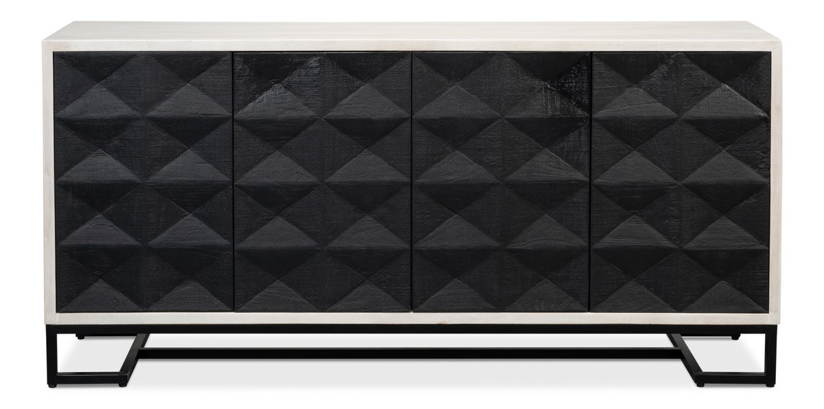 Asiger Four Door Sideboard, by Sarreid, 1'6" length x 6' width x 2'10" height View 2