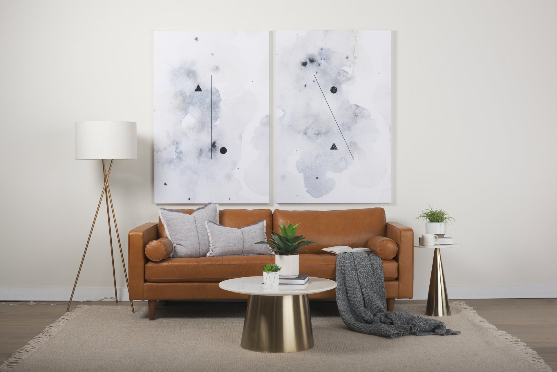 Svend 88.0L x 38.0W x 34.0H Tan Leather Sofa, Sofas & Sectional by Mercana, 87.8" length x 37.8" width x 34.65" height View 2