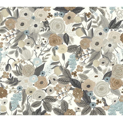 Garden Party Brown & Beige Wallpaper