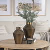 Perrin Large Brushed Gold Metal Decorative Vase, by Mercana, 9.5" length x 9.5" width x 13.25" height thumbnail 3