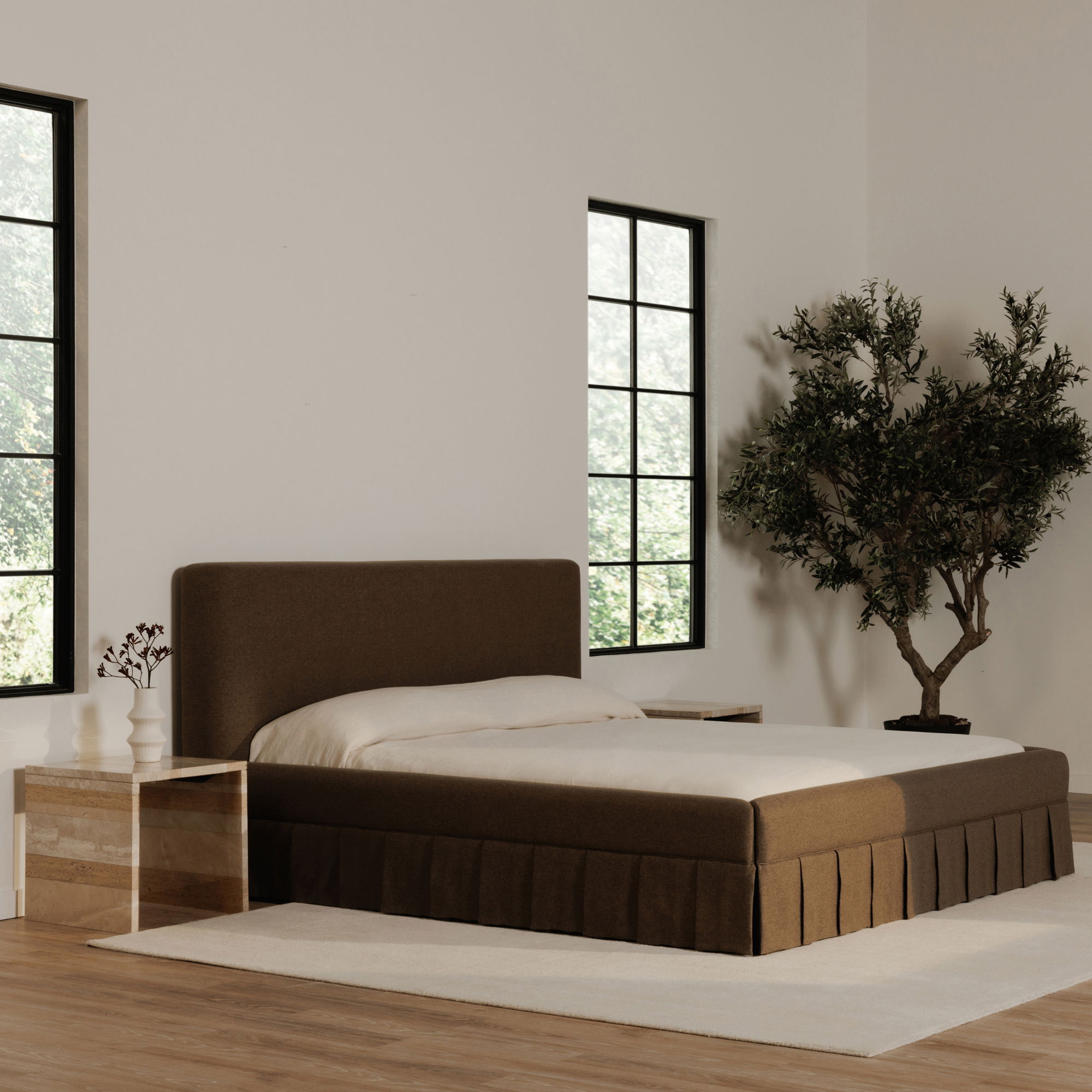 Maren King Bed Brown, by Moe's Home, 85" width x 45.3" height x 92" depth View 12