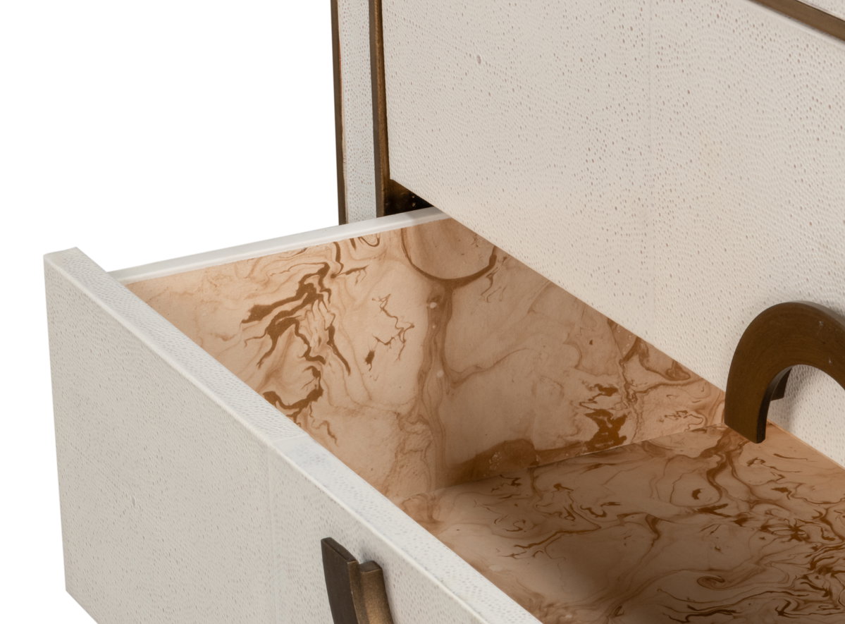Gabriella Chest Of Drawers  Osprey White, by Sarreid, 1'10" length x 6'4" width x 3'4" height View 7