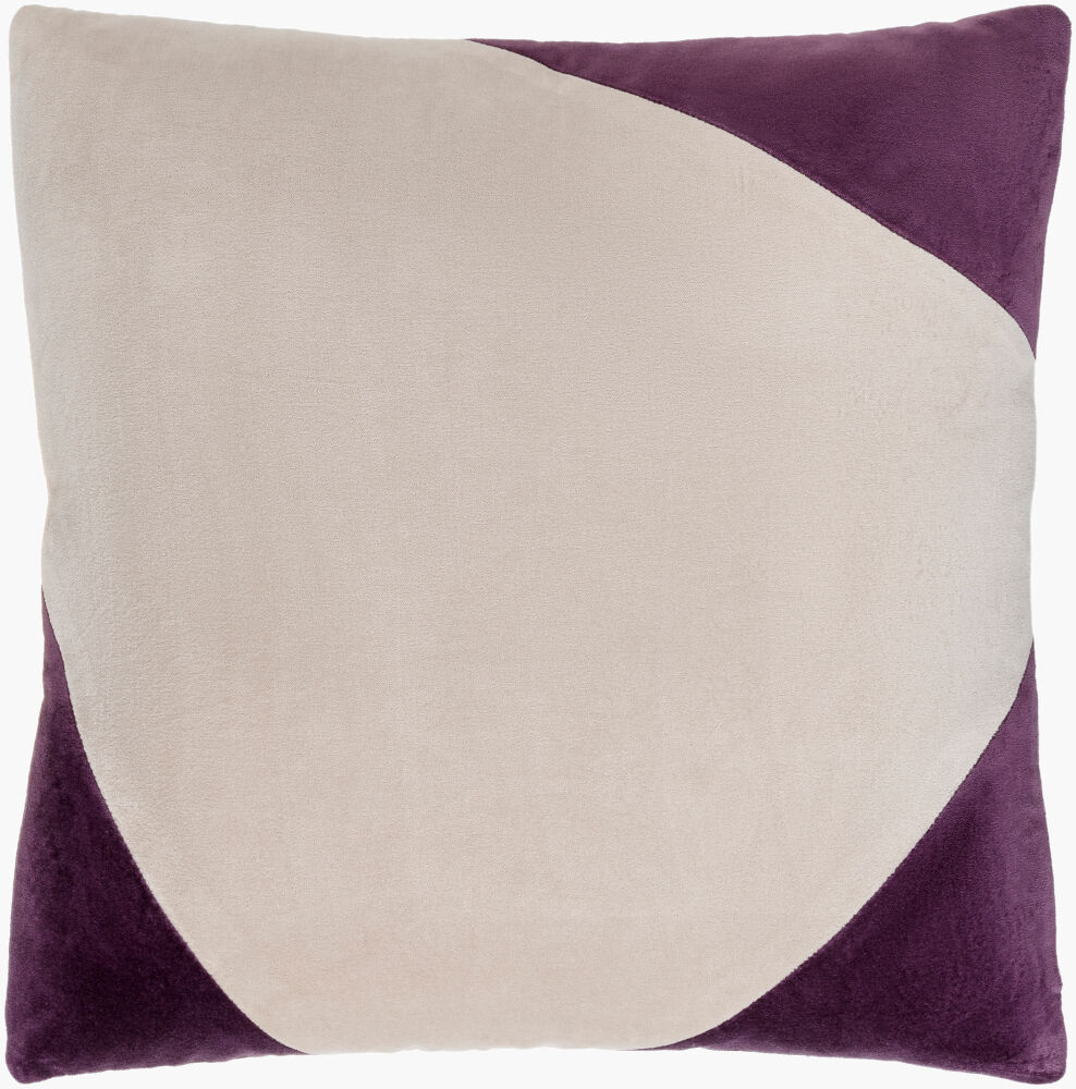 Cotton Velvet Accent Pillow Poly, Decorative Pillow by Surya, 18" length x 18" width