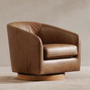 Oscy Leather Swivel Chair Tan, Accent Chair by Moe's Home, 31" width x 28.35" height x 31" depth thumbnail 9