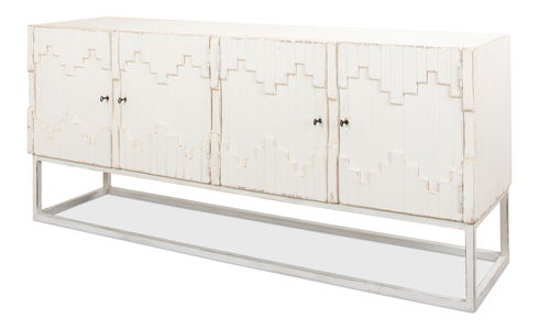 Aztec Sideboard On Stand, Whitewash