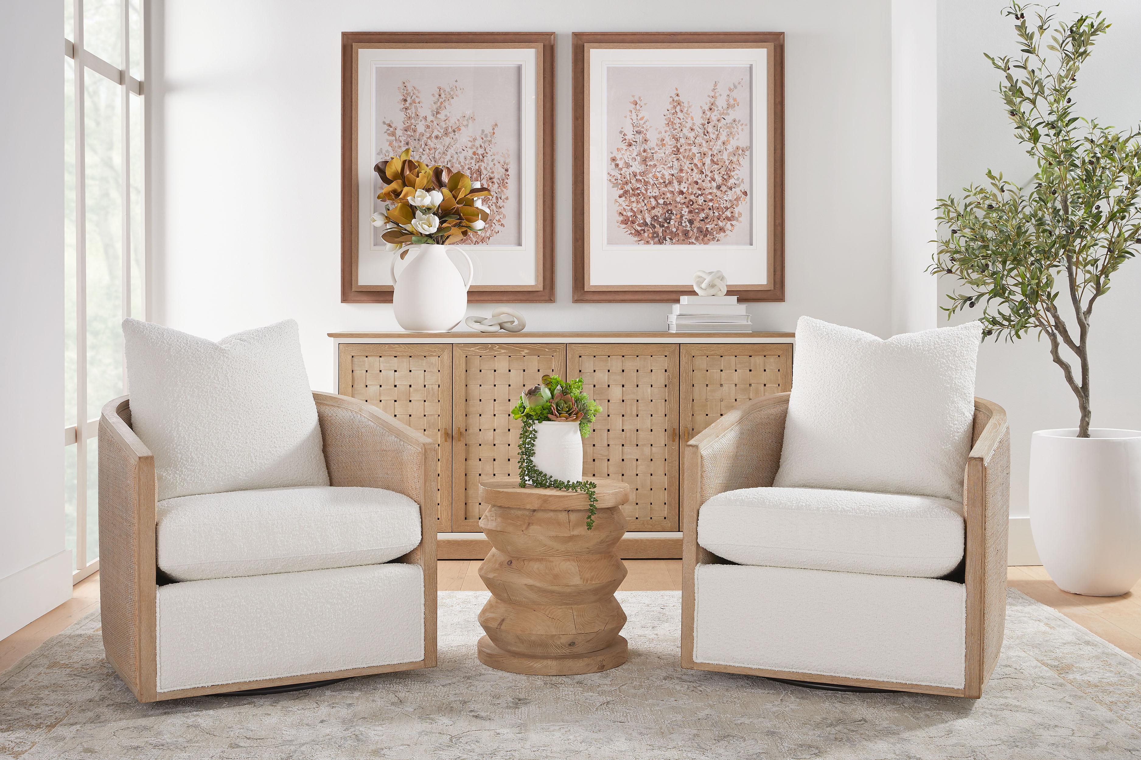 McGuire Swivel Club Chair, Accent Chair by Essentials for Living, 30" width x 35" height x 34.25" depth View 13