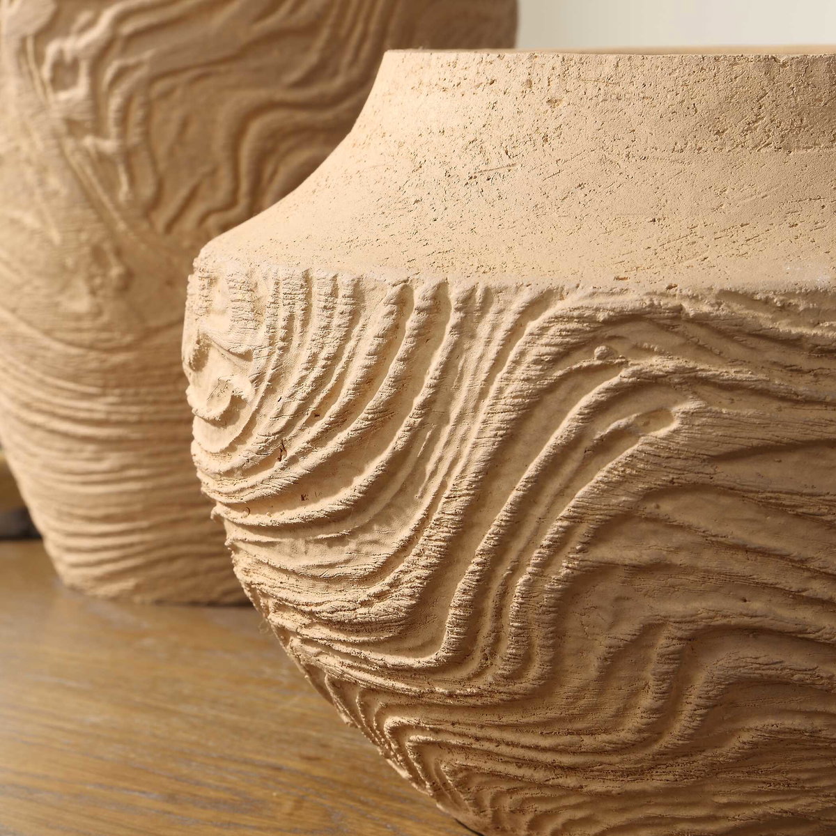 Sandstone Flow Small Terracotta Vase, by Uttermost, 12" width x 7" height x 12" depth View 6