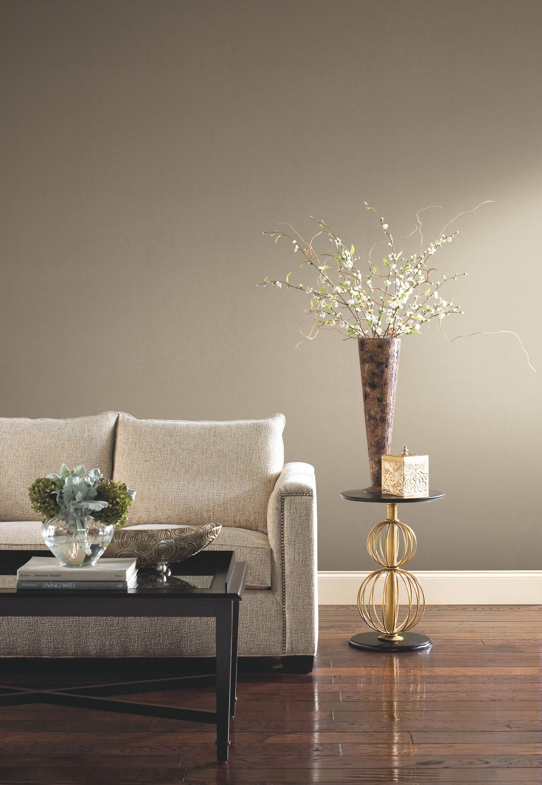 Tan Paperweave Tan Metallic Wallpaper large image 