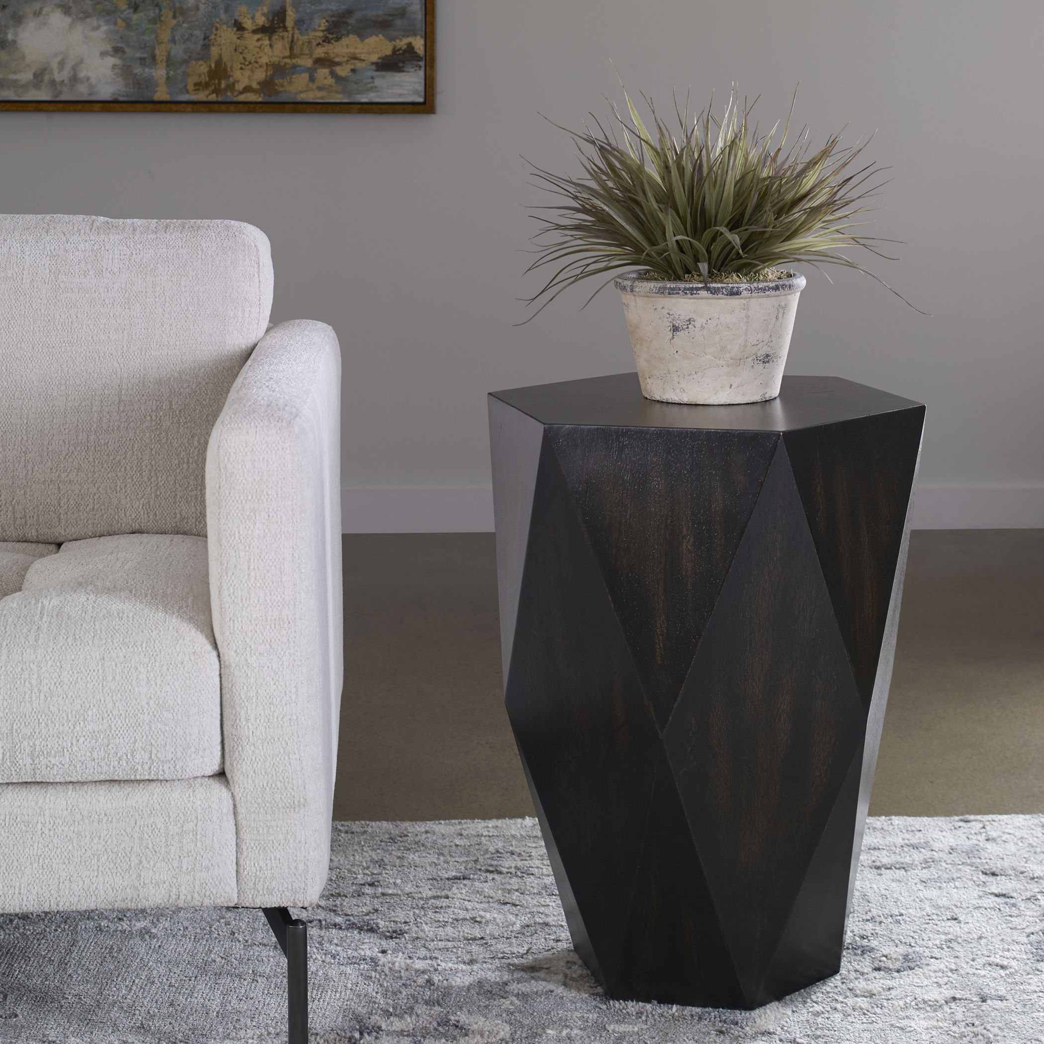 Volker Black Wooden Side Table large image 