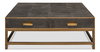 Gideon Shagreen Sq.Coffee Table Ant.Grey, by Sarreid, 4' length x 4' width x 1'5" height thumbnail 2