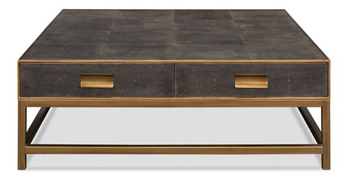 Gideon Shagreen Sq.Coffee Table,Ant.Grey