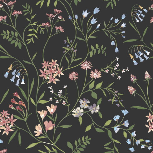 Meadow Mix Pink Peel & Stick Wallpaper