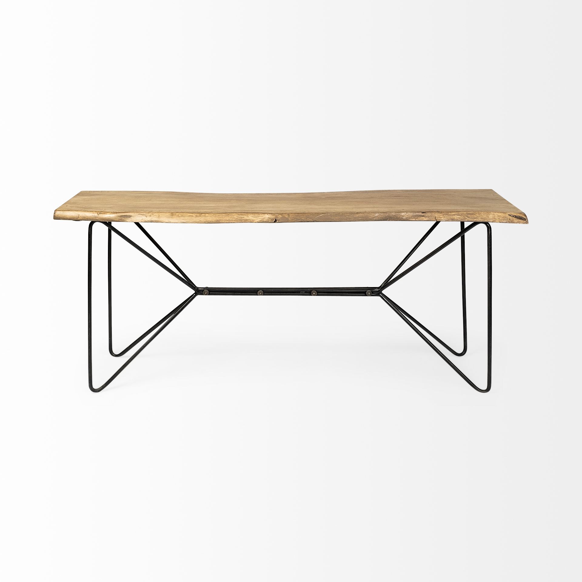 Papillion I 66L x 16W Blonde Wood and Iron Console Table large image 