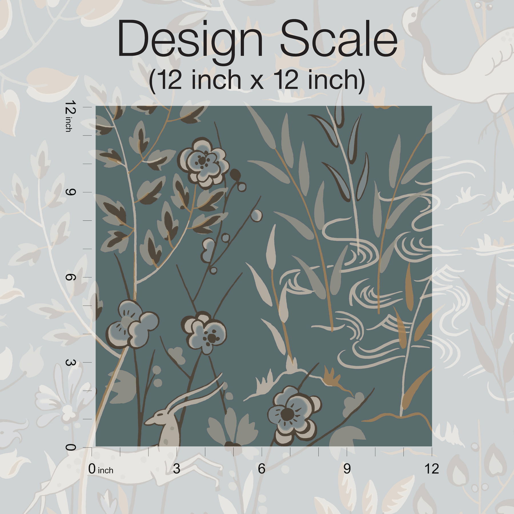 Aspen Teal & Brown Wallpaper, by York Wall, 27' length x 2'3" width x 0.02" depth View 5