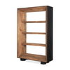 Tabor Natural Wood with Black Oak Frame Bookcase, Shelving & Bookcase by Mercana, 47" length x 16" width x 72" height thumbnail 1