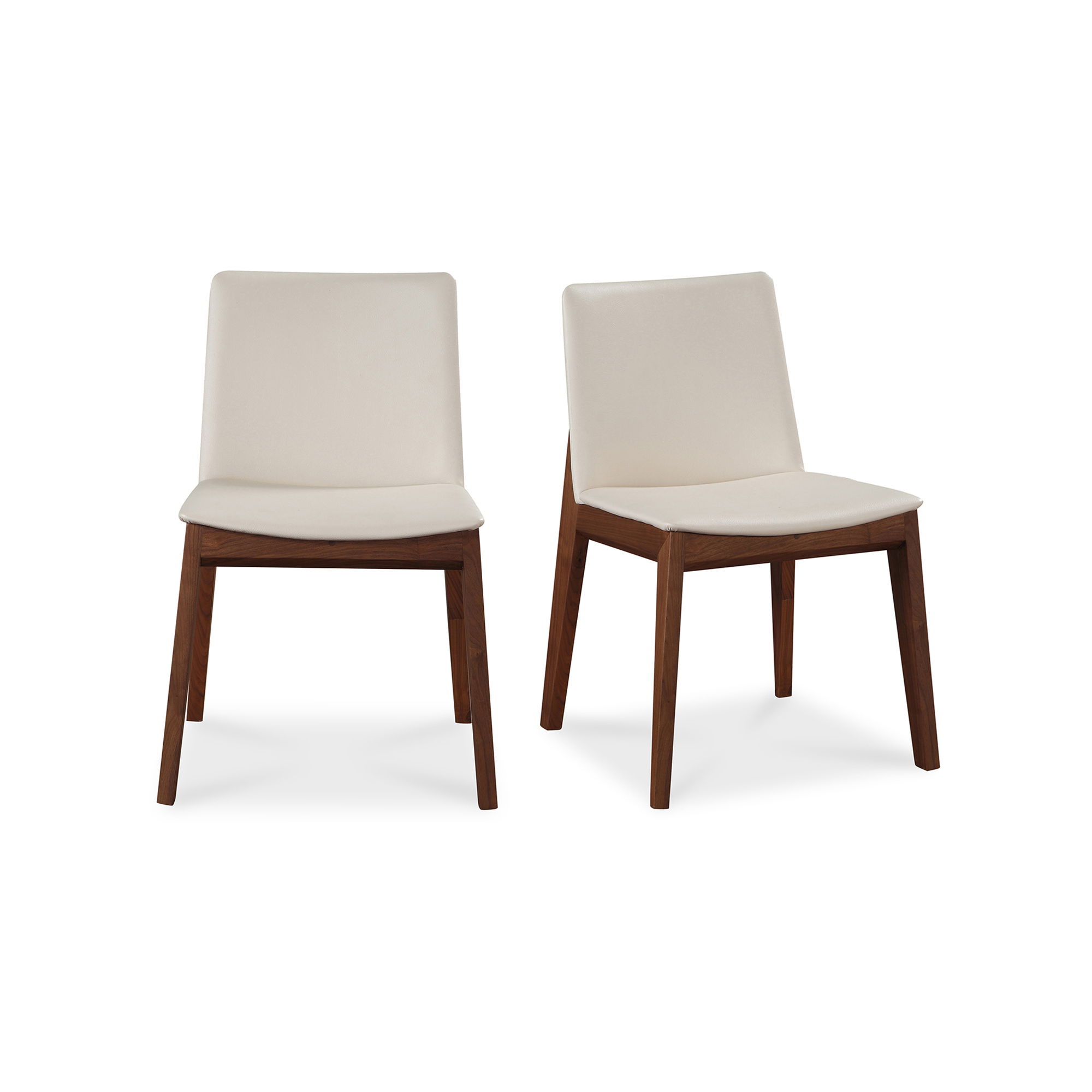 Deco Dining Chair Cream White Pvc - Set Of Two, by Moe's Home, 21" width x 31" height x 21" depth View 1