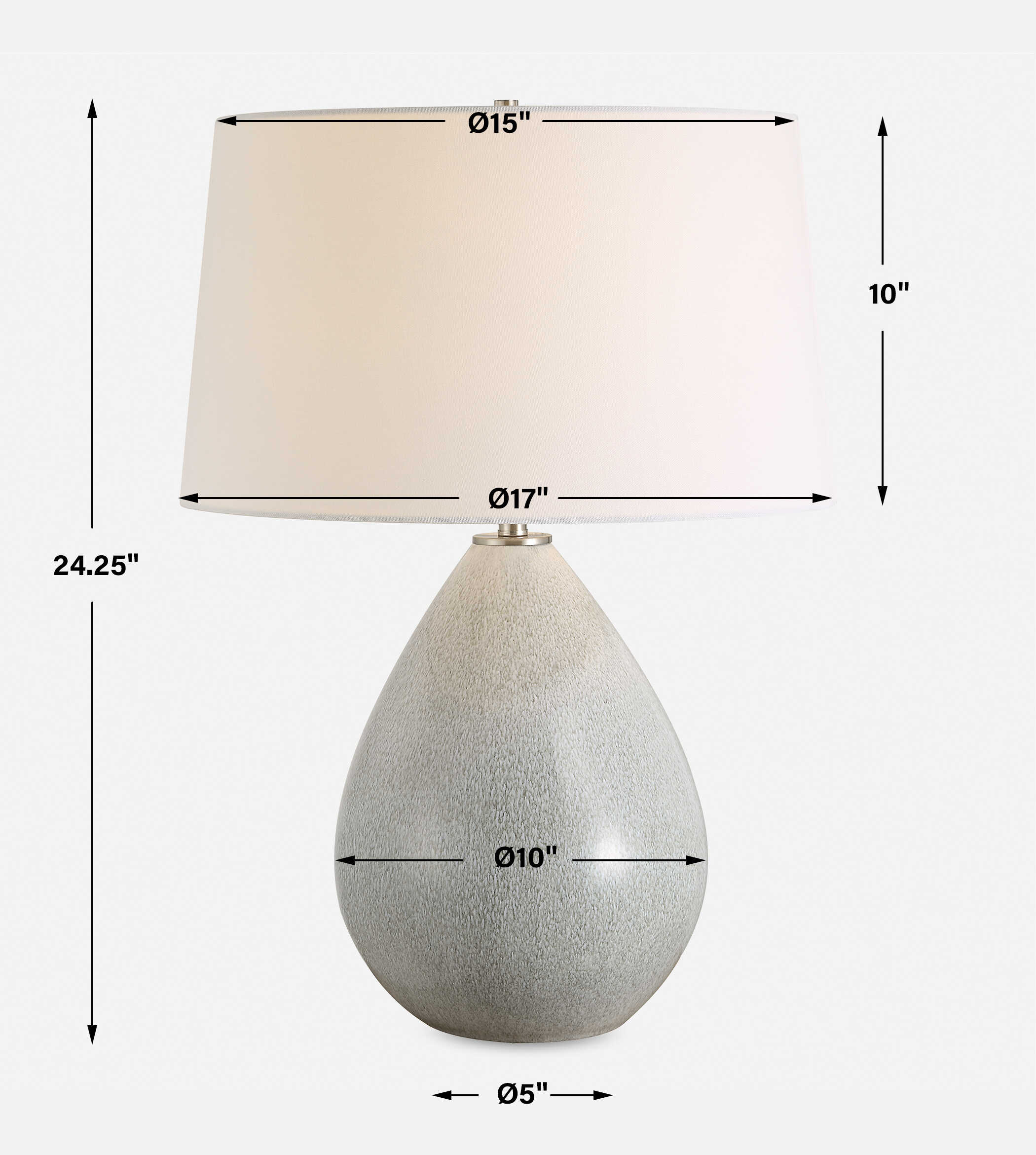 Moray Gray Glaze Table Lamp, by Uttermost, 17.25" width x 24.25" height x 17" depth View 3