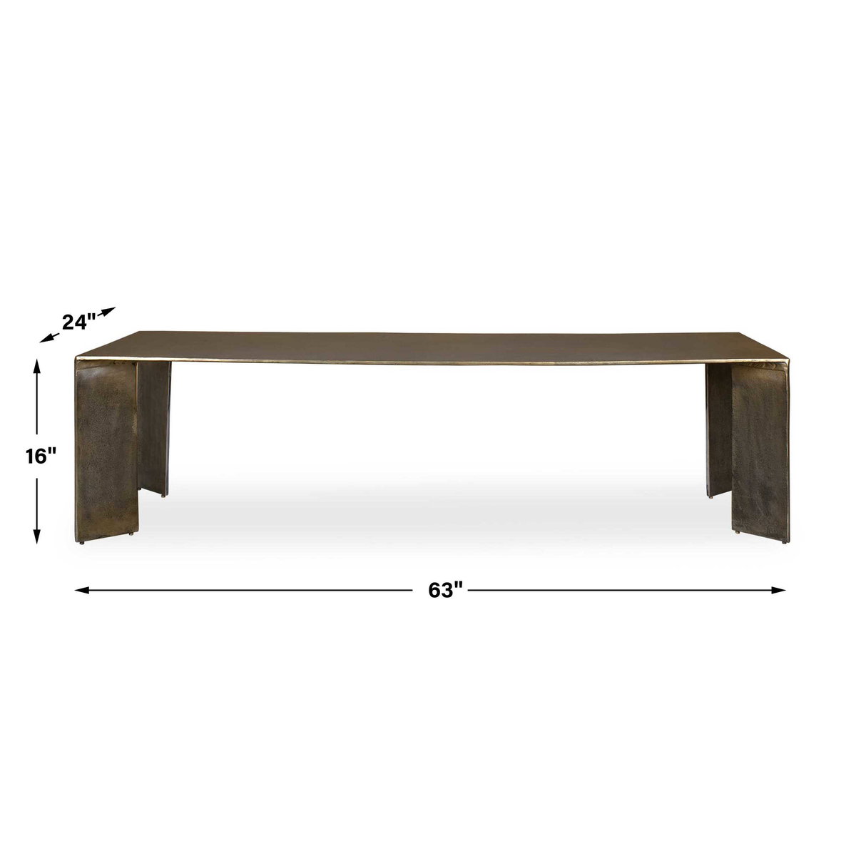 Reade Brass Outdoor Coffee Table, Outdoor Table by Uttermost, 5'3" width x 1'4" height x 2' depth View 3