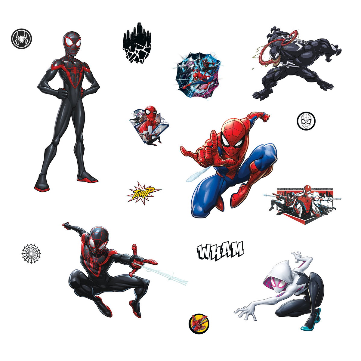 Spider-Man Miles Morales Wall Decals, by York Wall, 1'4.8" length x 9" width x 1.92" depth