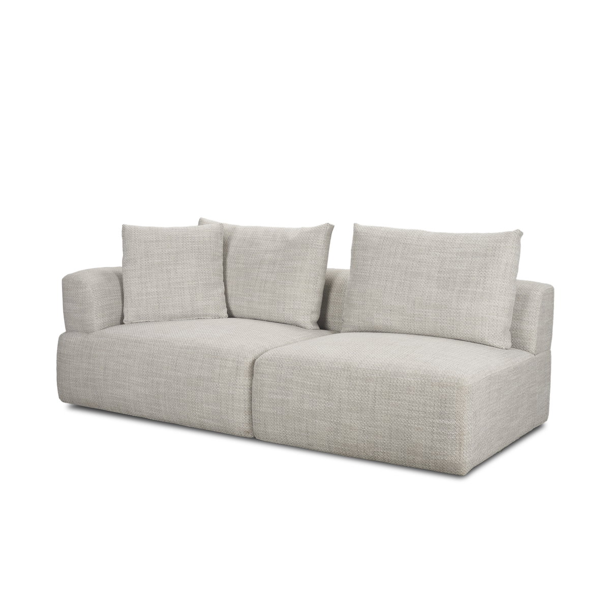 Warner Gray 3 Piece Sofa Set with Corner Piece, Sectional Sofa by Mercana, 140" length x 140" width x 32.68" height View 3
